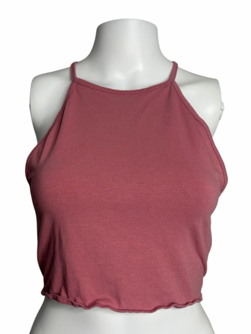 TopShop Open Back Halter Crop Top Dusty Rose Size 6